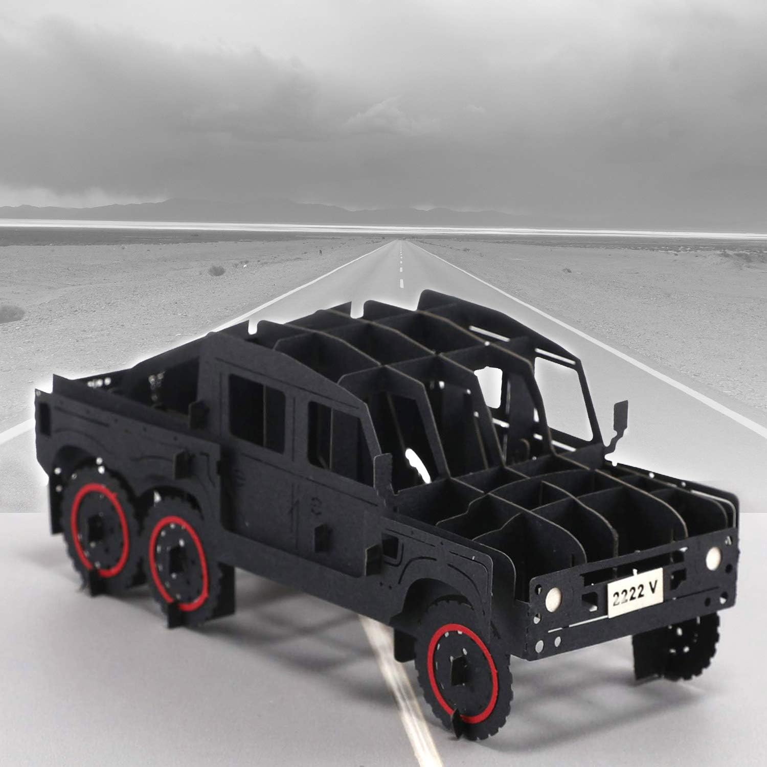 Cool Greeting Card Gift for Men - Handmade Jeep Car 3D Pop Up Card for Dad Son Friend Brother Kids Husband on Birthday Fathers Day Graduation Wedding Anniversary Business, with Envelope and Stickers