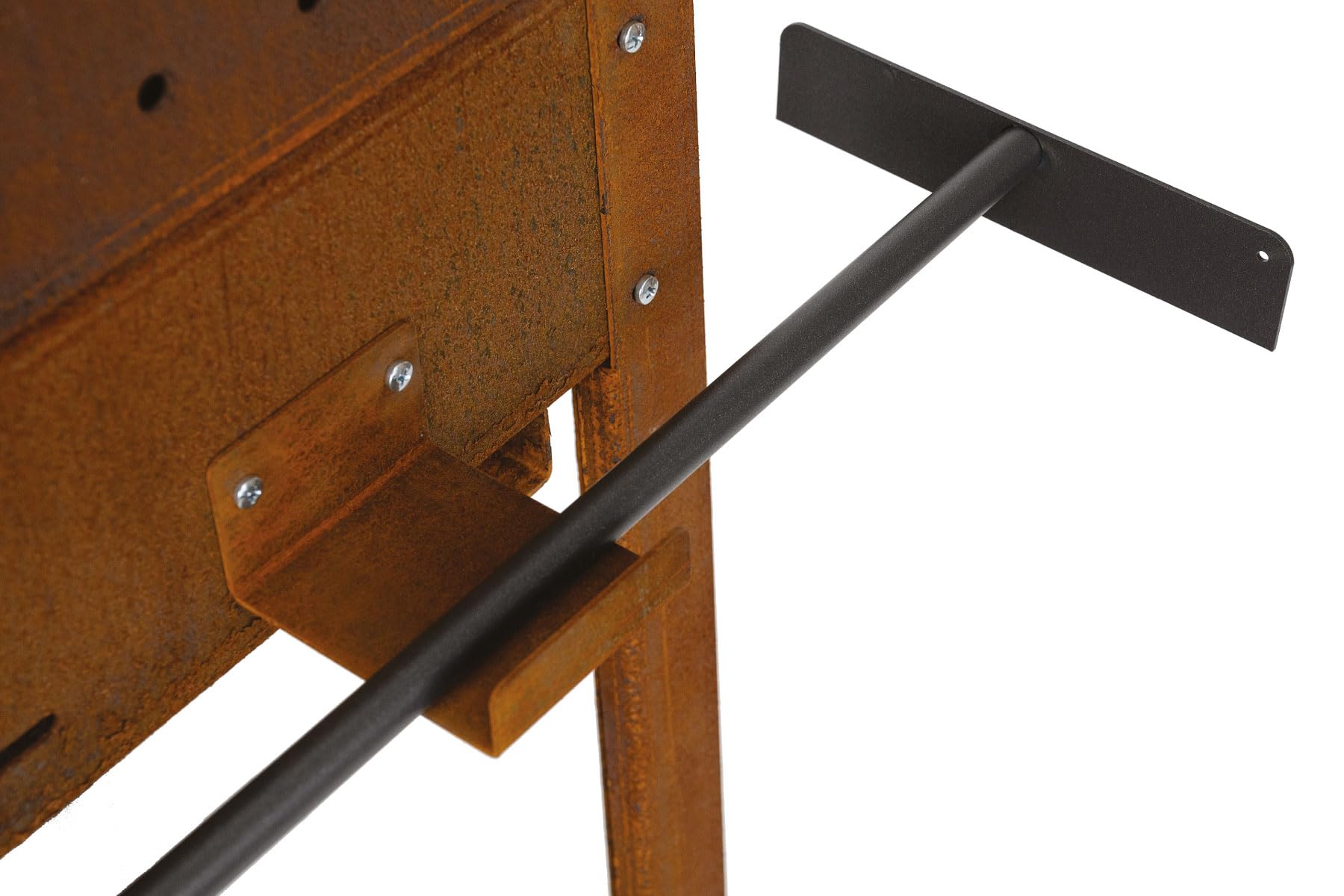 Barbecue à bois en acier Corten pour Serial Griller, Flipper avec grille en acier inoxydable, Super Flipper avec accessoires (Flipper complet avec accessoires)