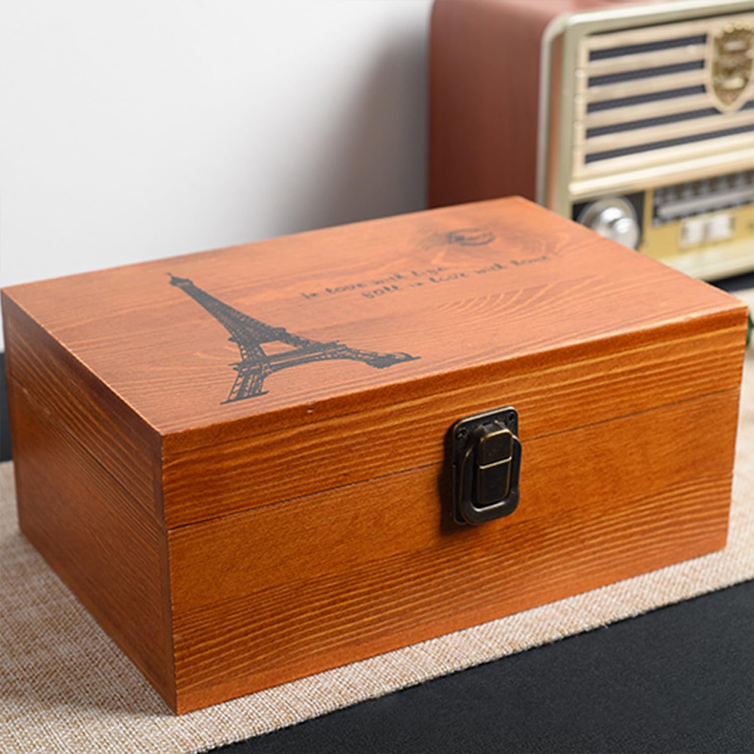 Amazon.co.jp: VKSG ヴィンテージ木製収納ボックス 蓋付き 結婚式の