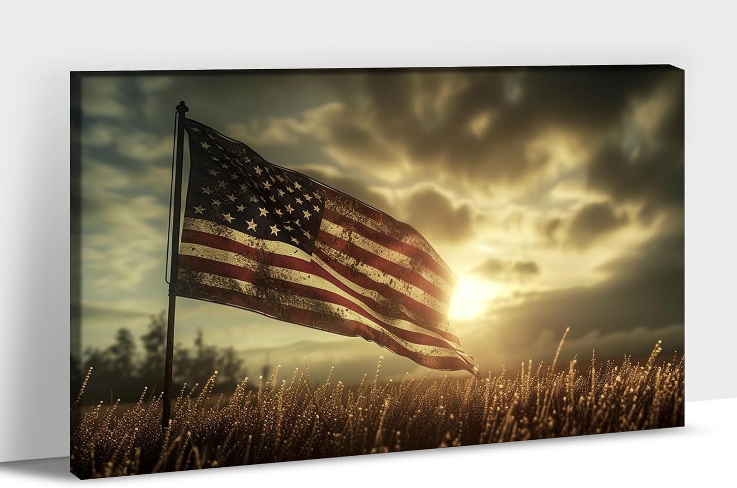 Large Farmhouse American Flag Wall Art,