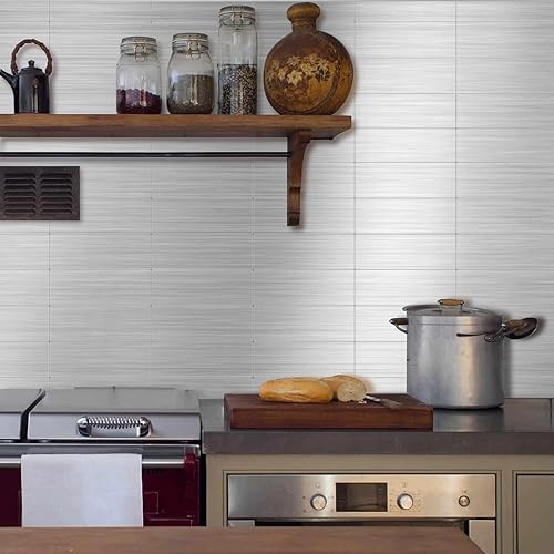 Miniatura 3 de Paquete de 15 paneles de aluminio cepillado de 12 x 4 pulgadas, para loseta en muro de azulejos de acero inoxidable