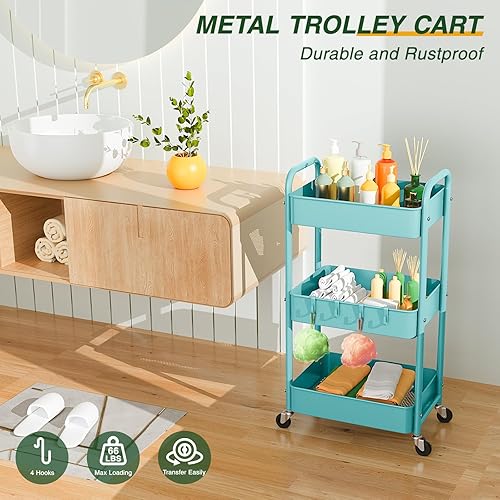 Miniatura 10 de Carrito de utilidad de metal (negro)