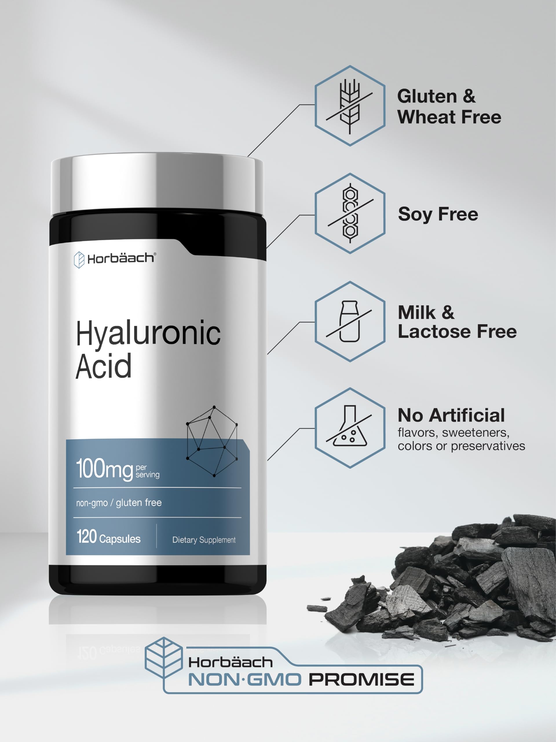 Horbäach Hyaluronic Acid Supplement | 100mg | 120 Capsules — Amazon image 5