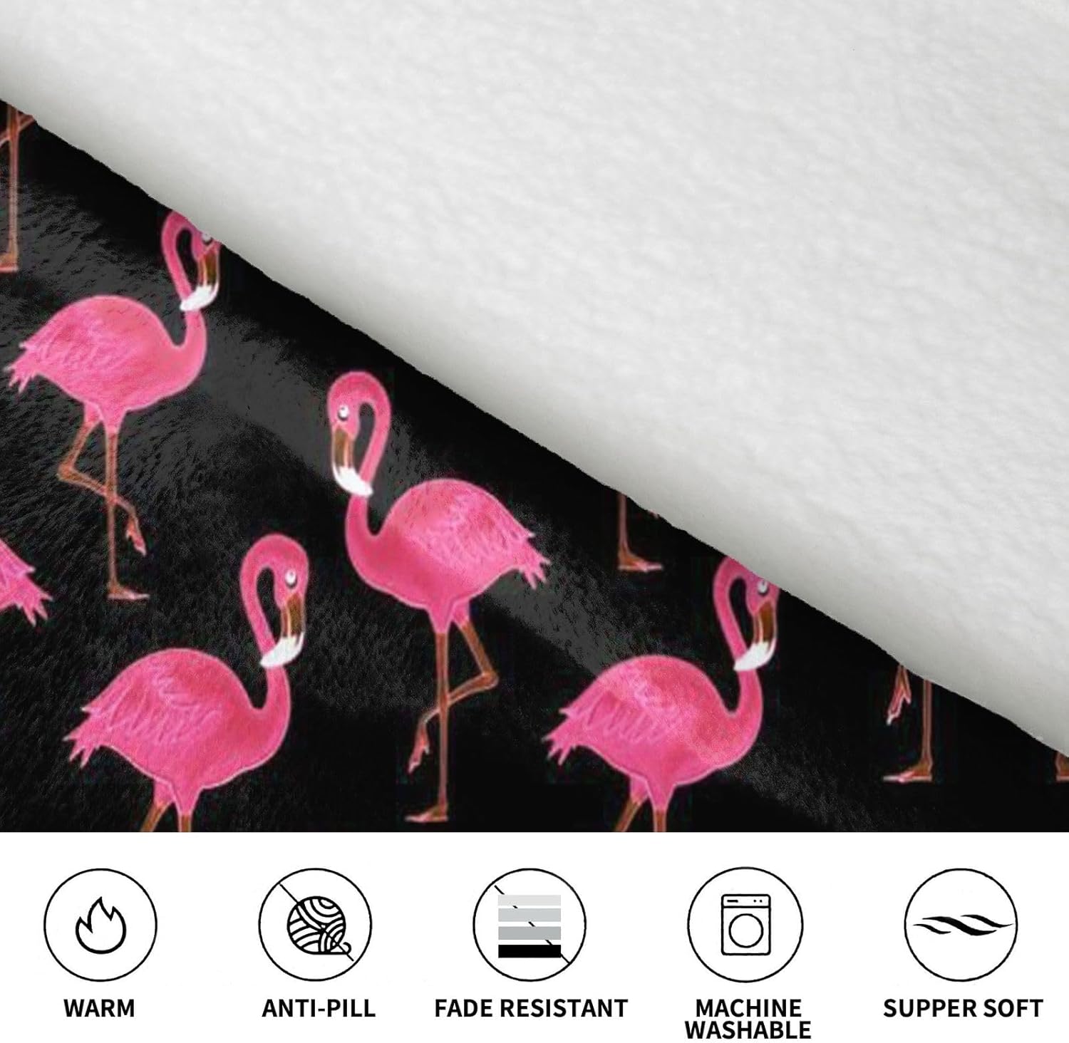 Lovely Flamingos Print Blanket Hoodie Fleece Sweatshirt Blanket With Sleeves And Pockets