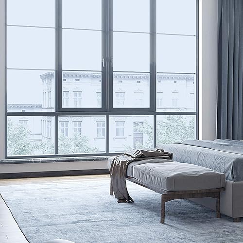 Miniatura 3 de WPCTEV - Película para ventana con efecto de espejo unidireccional para privacidad diurna y control de calor, adhesión estática, azul y plateado, 6