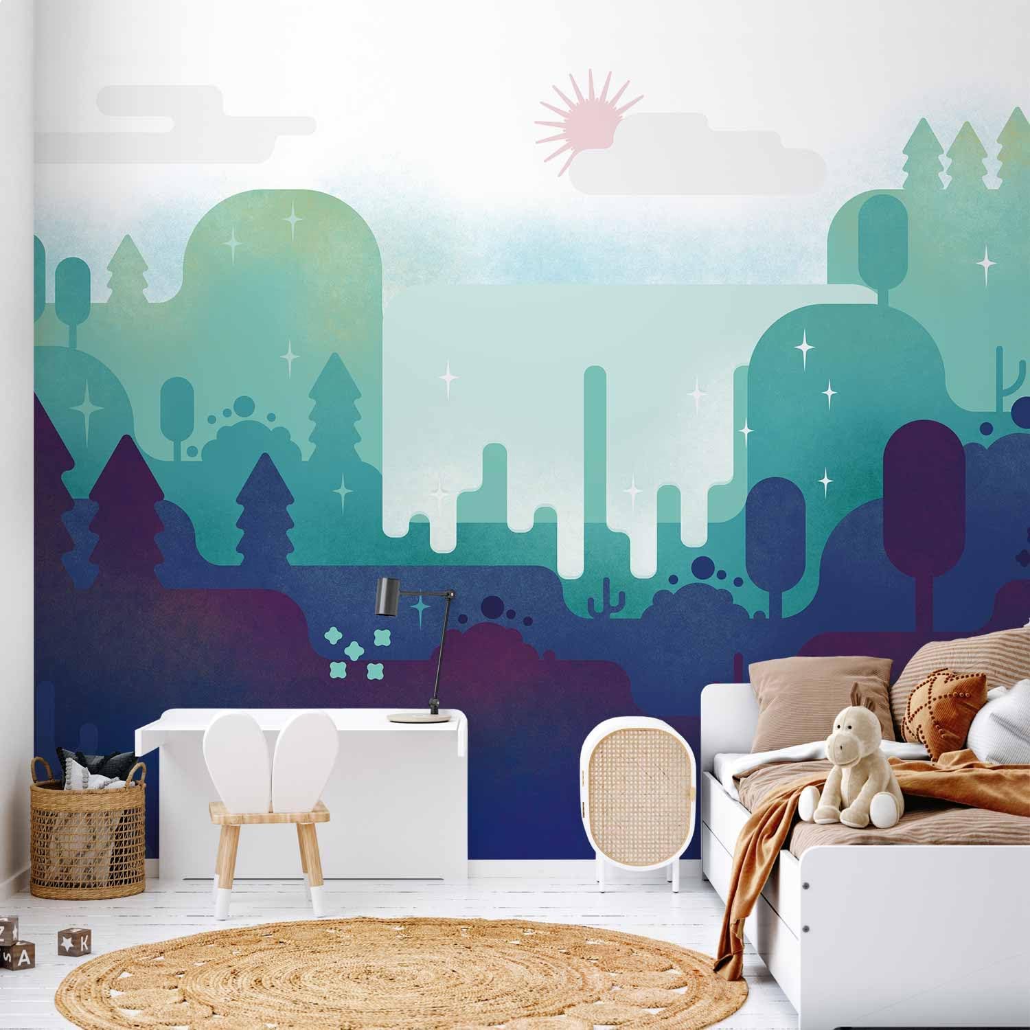 artgeist Wall Mural Nature 79x55 in - XXL Non-Woven Wallpaper Fleece Wall Decor Photo Print Picture Image Design Kindergarten Botanical Tree for Children Forest e-A-0132-a-a