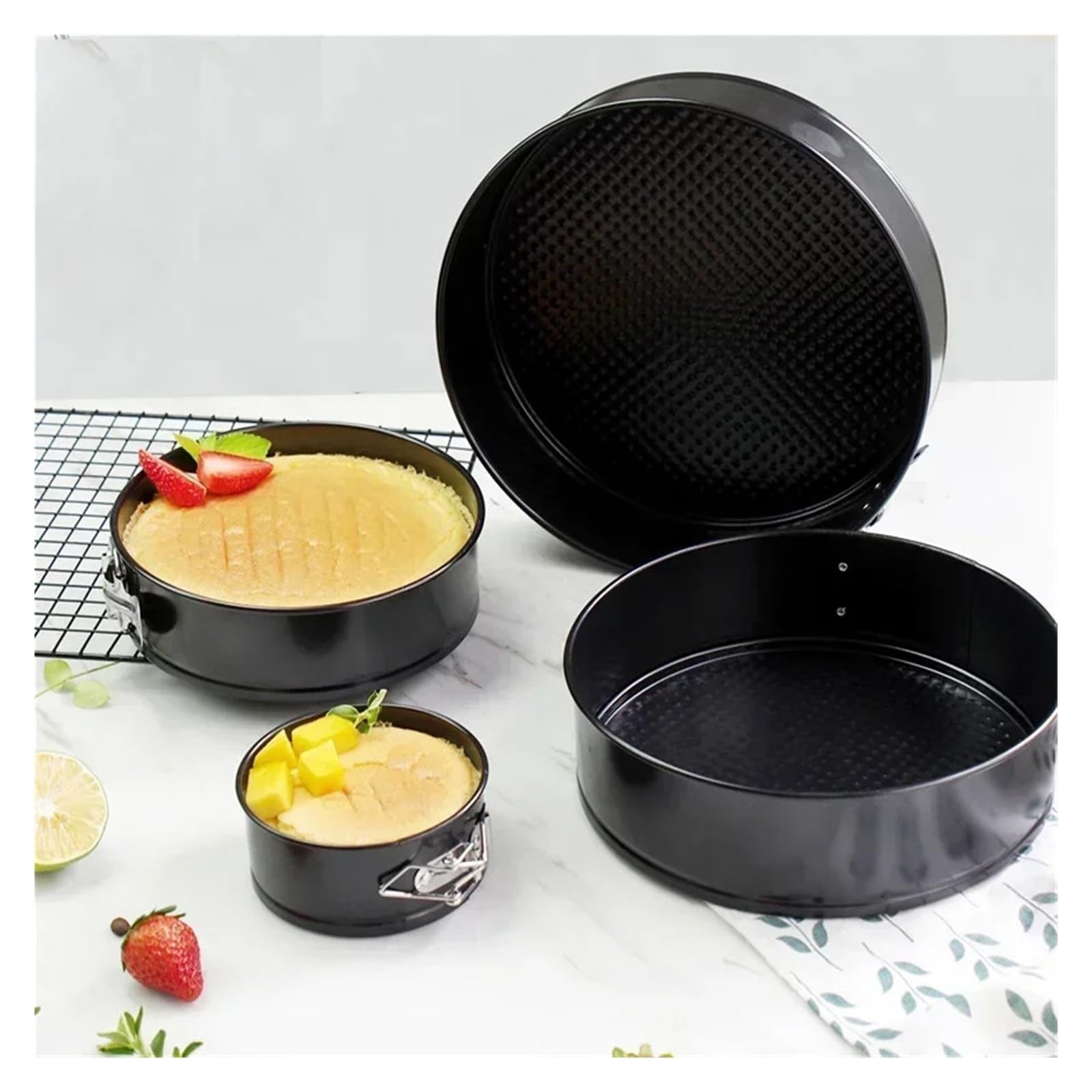 4/7/9/10 Zoll Kohlenstoffstahl-Kuchenformen, runde Kuchenform, Backformen, antihaftbeschichtet, abnehmbarer Boden, Küchenzubehör, Metall-Backform(4Inch-Round)