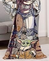 Vista 4 de Northwest Star Wars - The Mandalorian Silk Touch - Manta cómoda para jóvenes con mangas, 48 x 71 pulgadas, cómodo Mandalorian