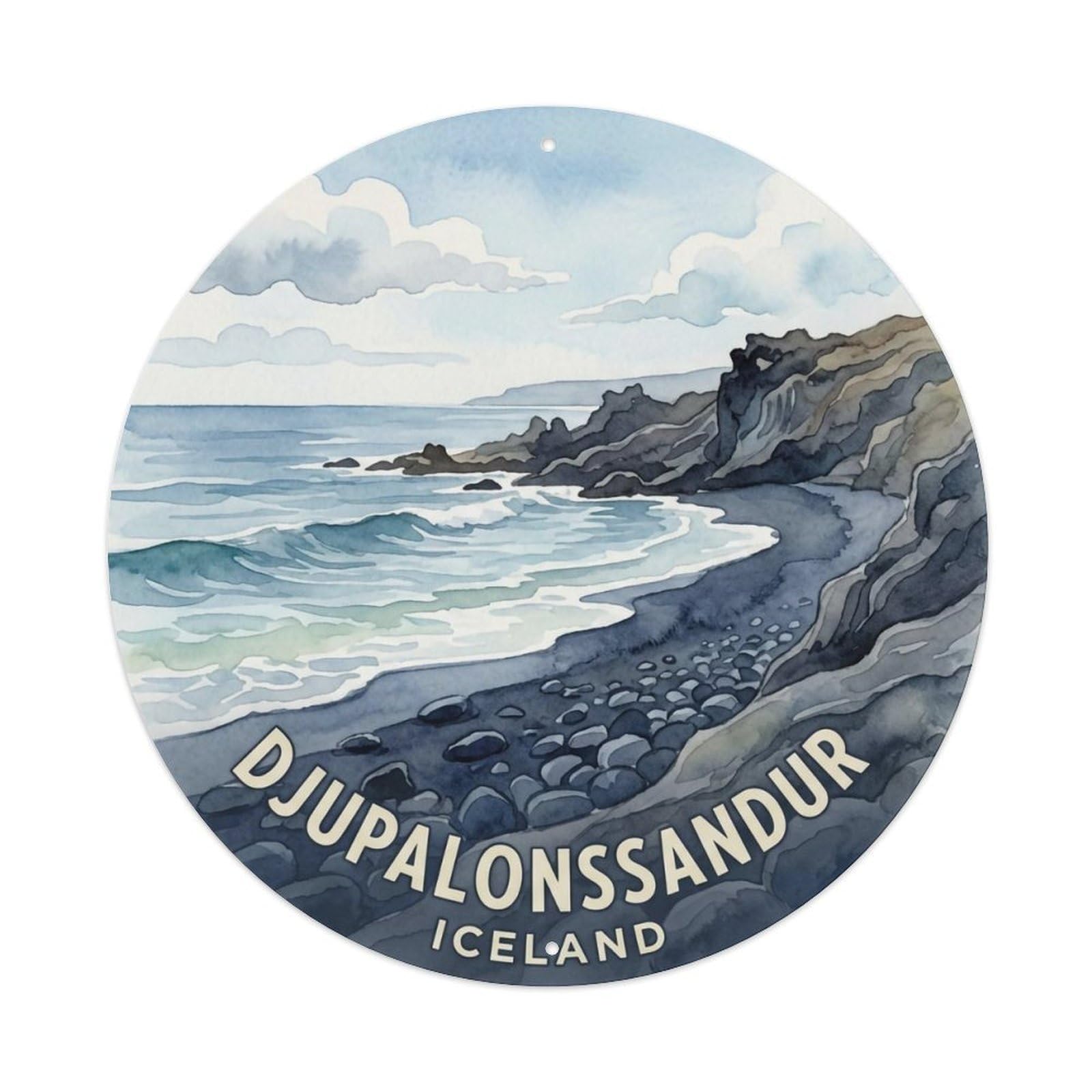 Fqnyr Style Metal Tin Sign Vintage Travel Djupalonssandur Iceland Cove
