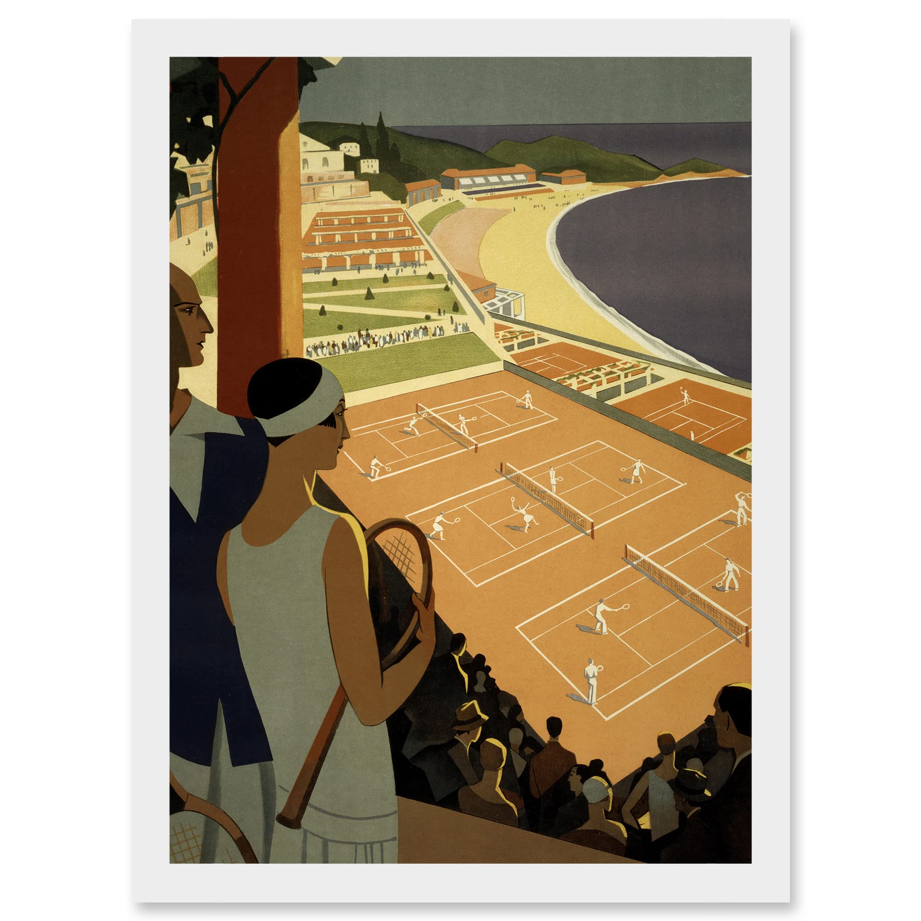 Wee Blue Coo Monte Carlo Monaco Tennis Vintage Advert Artwork Framed Wall Art Print A4