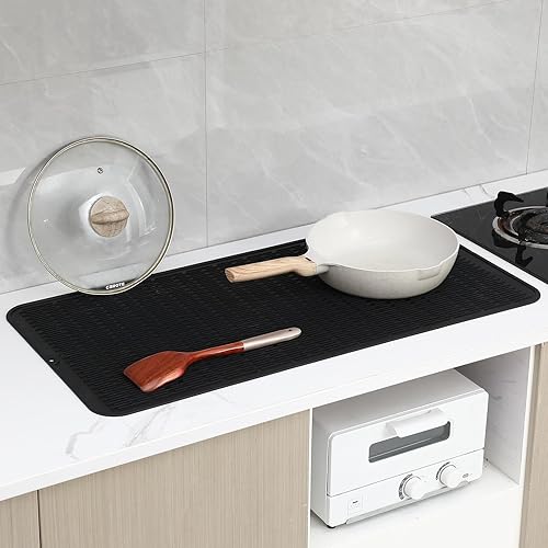 Miniatura 759 de Tapete de silicona para secado de platos para múltiples usos, fácil de limpiar, ecológico, resistente al calor, tapete de silicona para encimera