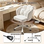 Office Chair Cute Petal Desk Chair, Modern Fabric Home Butterfly Chairs Height Adjustable Chair Makeup Chairs Computer Chairs