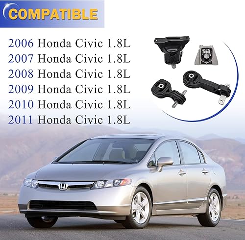 Miniatura 2 de Soporte de transmisión de motor para Honda Civic 1.8L A4530 A4534 A4534 A4543 A4546 Juego de 4