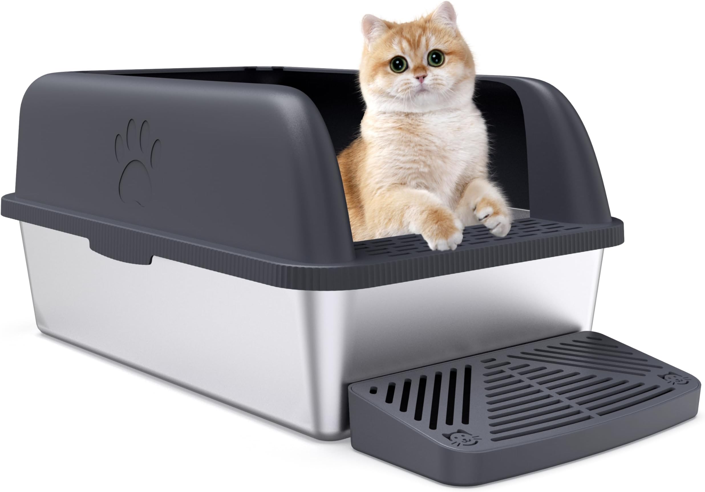 Stainless Steel Cat Litter Box with Lid, XL Extra Large