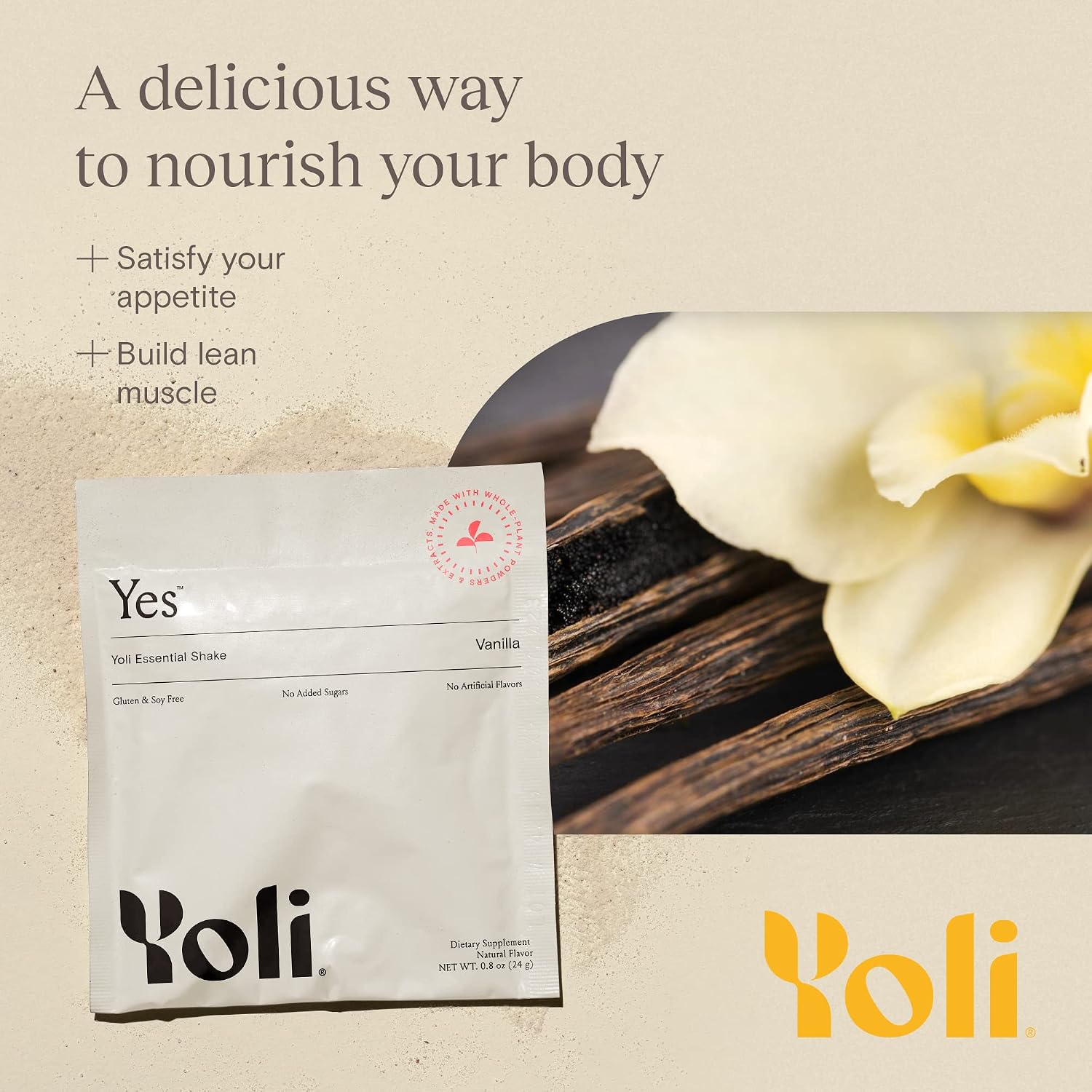 Yoli® YES Essential Shake with Whey Protein from Grass-Fed Cows - Protein Shake with 12 Grams of Protein Per Serving - Meal Replacement Shake, Vanilla