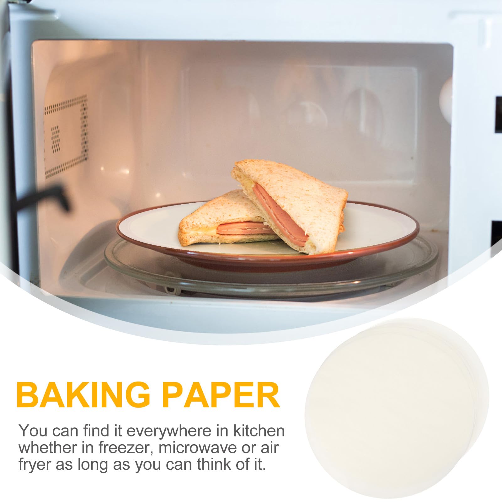 Toyvian Papel para Hornear Redondo 23 CM 500 Hojas de Papel Pergamino Apto para Freidora de Aire y Horno en Cocina Familiar