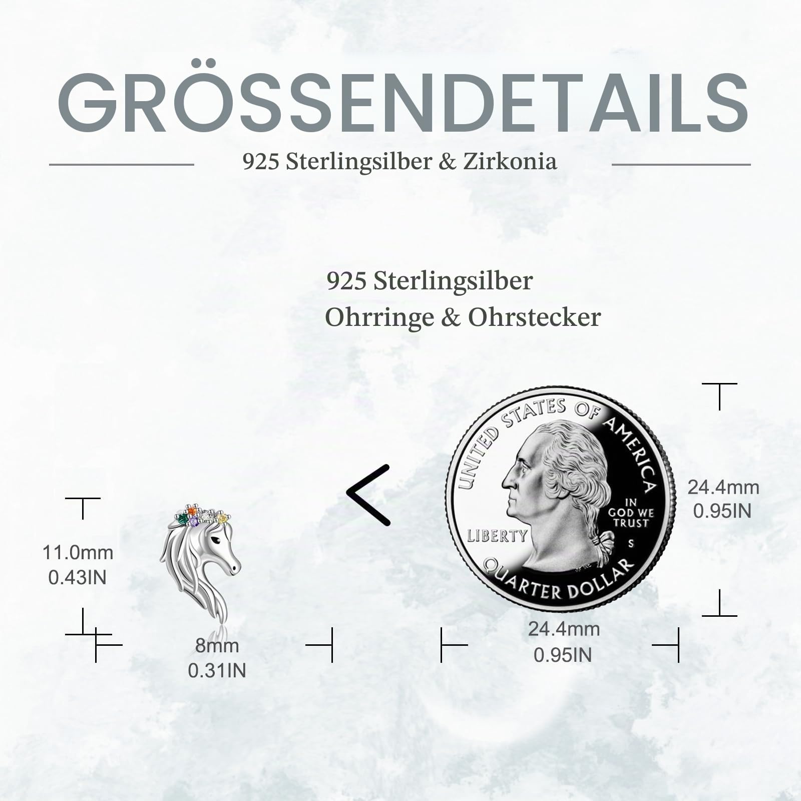 POPLYKE Pferd Axolotl Ohrringe für Mädchen Damen 925 Sterling Silber Axolotl Pferd Schmuck Tier Ohrstecker Geburtstag