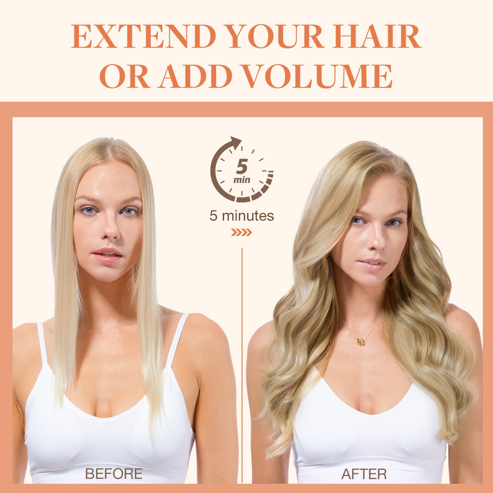 Invisi Edge Clip in Hair Extensions Virgin Human Hair 18 Inch 130g 7Pcs Amazon.com : GOO GOO Invisi Edge Clip in Hair Extensions  main image 3