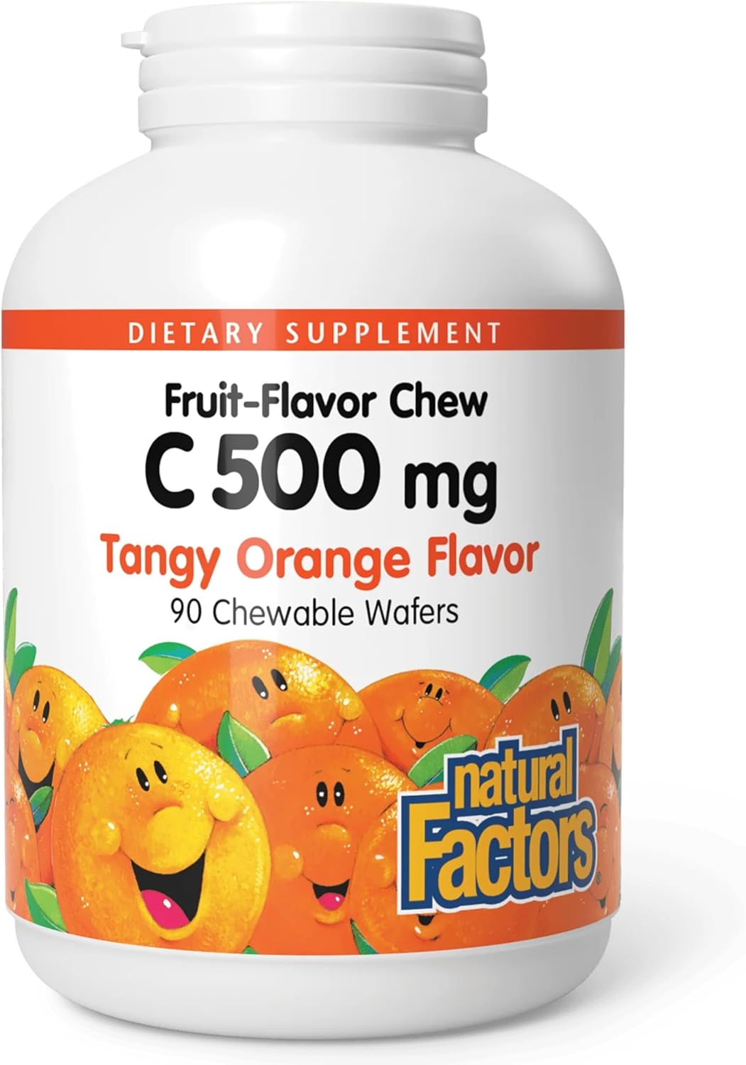 Natural Factors, Vitamin C 500 mg, Kids Chewable to Support Healthy Bones and Teeth, Tangy Orange, Vegan, Non-GMO, 90 wafers (90 servings) Natural Factors, Vitamin C 500 mg, Kids Chewable to Support Healthy Bones and Teeth, Tangy Orange, Vegan, Non-GMO, 90 wafers (90 servings)
