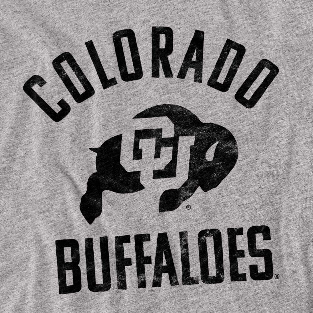 University of Colorado Official One Color Buffaloes Logo Unisex Adult T-Shirt, Athletic Heather, Large