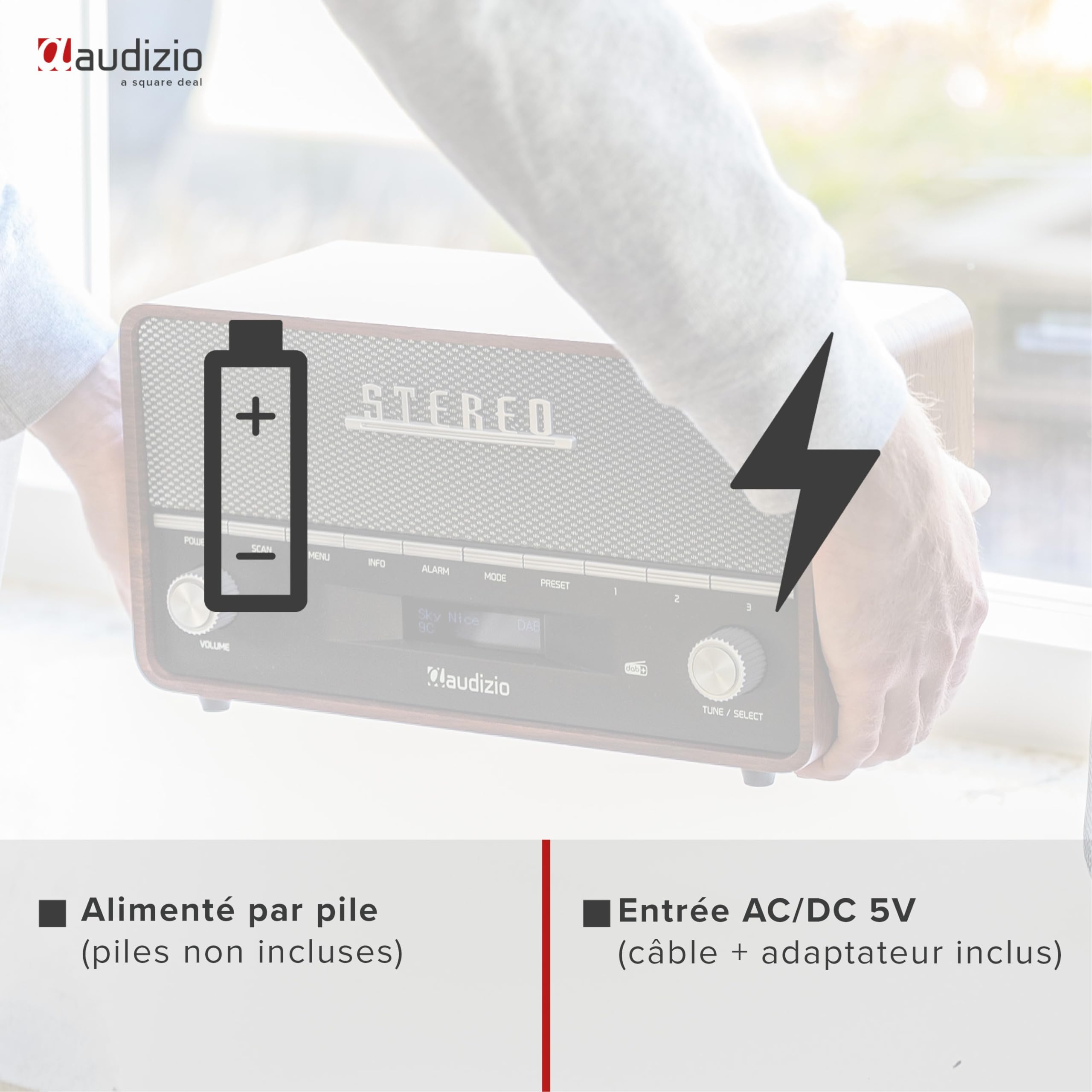 Radio Audizio FOGGIA Radio DAB+ Portable Stéréo 50 W - Cuivre, Fonction