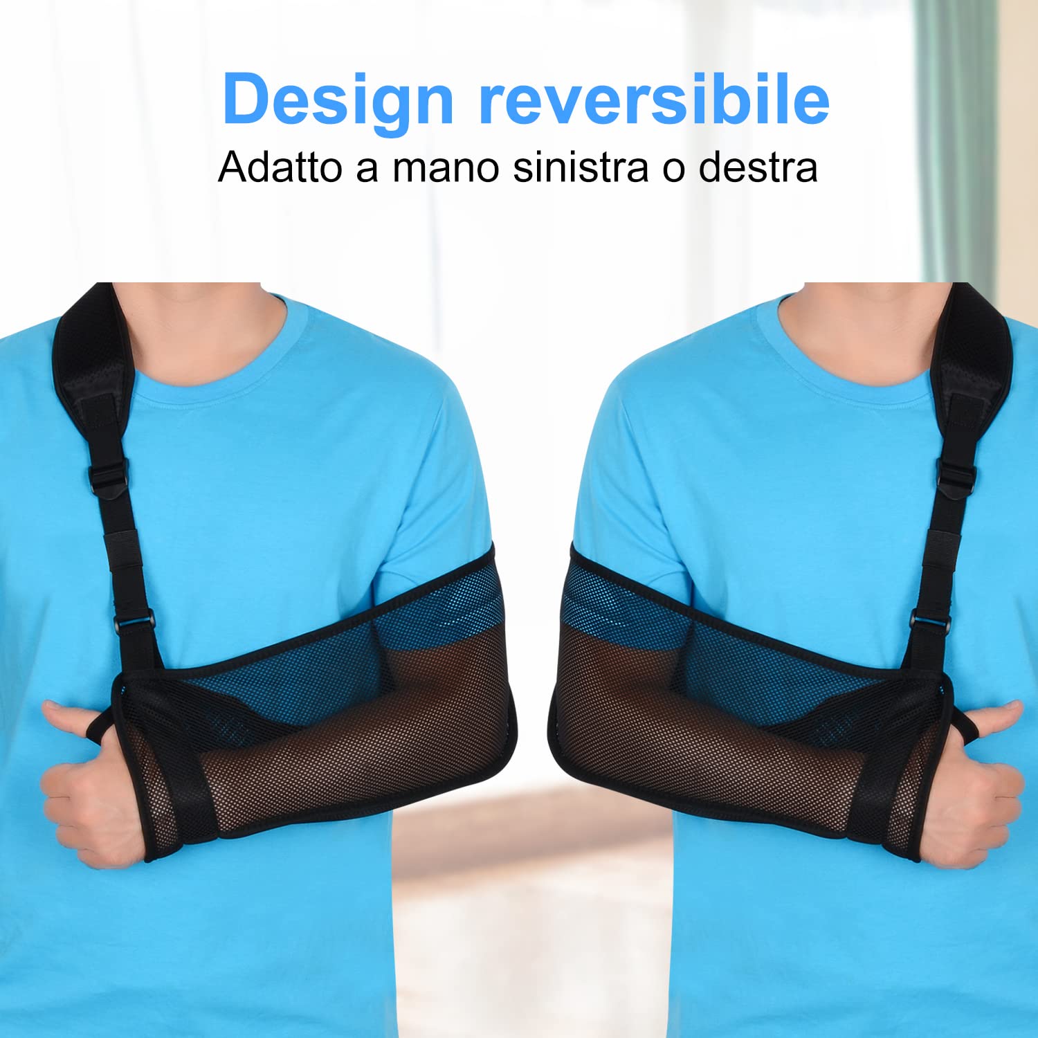 supregear Rete Tutore Braccio, Regolabile Leggera e Comoda Immobilizzatore per Spalla Traspirante Stabilizzatore per Spalla Destra Sinistra per Braccio Infortunato Gomito Polso Mano