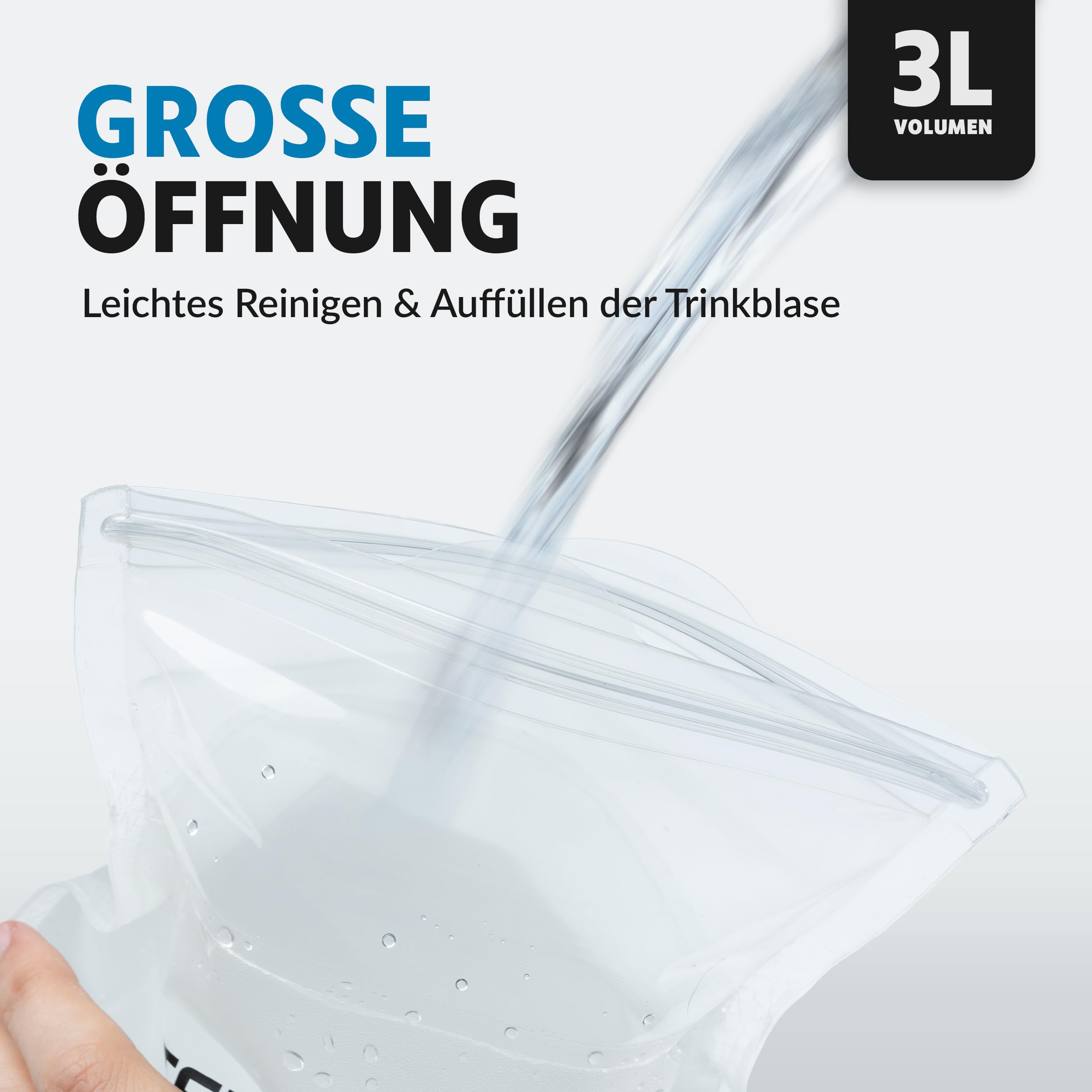 Terra Peak Bolla d'acqua da 2 l e 3 l con tubo, sacchetto leggero, sistema di idratazione per zaino, bolla d'acqua senza BPA, idrata per escursioni, universale, accessorio per zaino da escursionismo