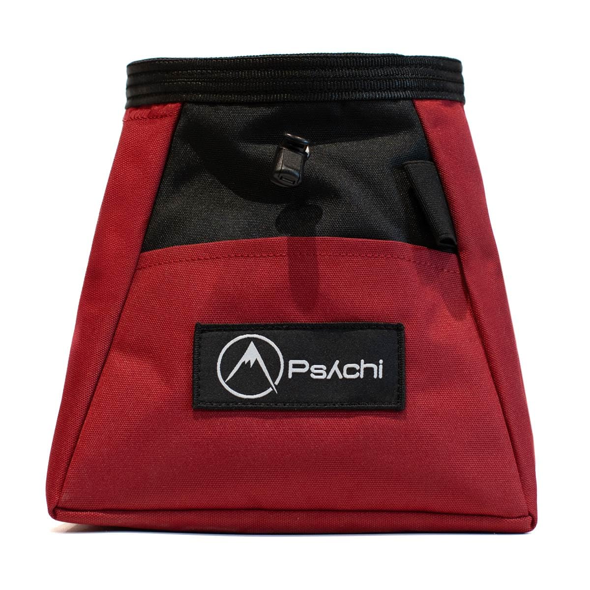 Psychi OG Chalk Bucket Bag with Storage Pockets For Rock Climbing Bouldering (Dark Red)