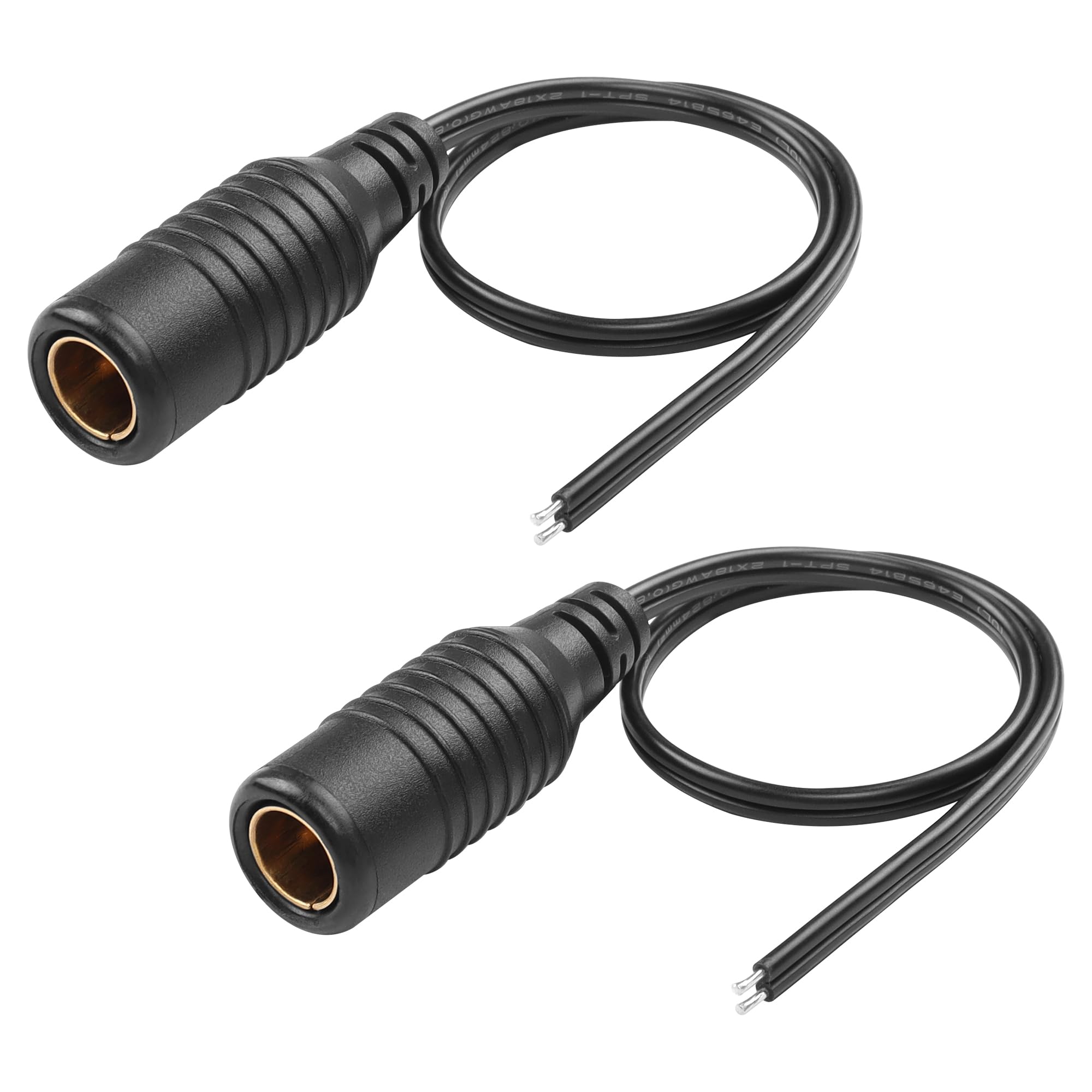 CERRXIAN 2PSC DIN Hella maschio 12 V 24 V di ricambio per accendisigari DIN Hella, filo di coda stagnato 18 AWG, cavo adattatore per accendisigari