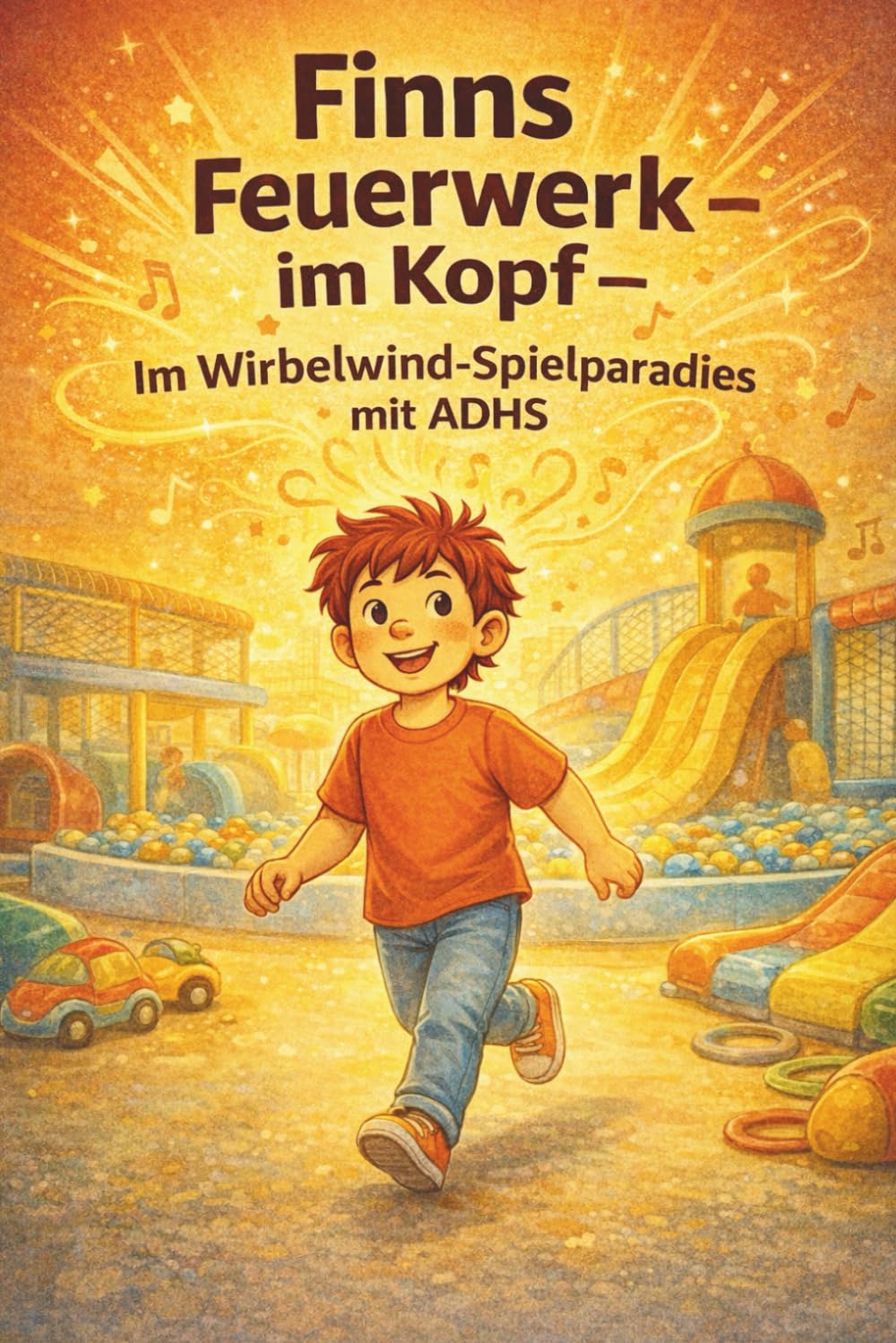 „Finns Feuerwerk im Kopf – Im Wirbelwind-Spielparadies mit ADHS“. (Finns Feuerwerk im Kopf - Eine liebevoll erzählte Geschichte über einen Jungen mit ADHS)