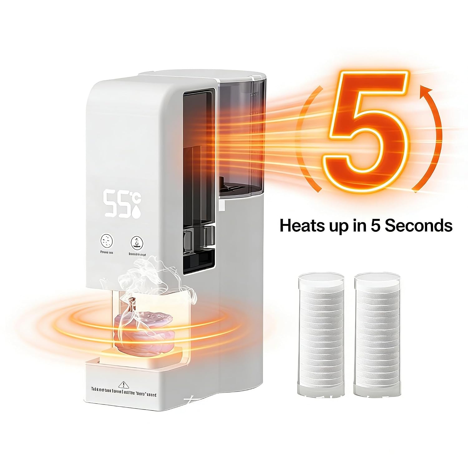 Hot Face Towel Dispenser, Disposable Hot Towel Dispenser, 131°f Adjustable Constant Temperature, Heats up in 5 Seconds, Disposable Face Towel Warmer Dispenser, For Facials