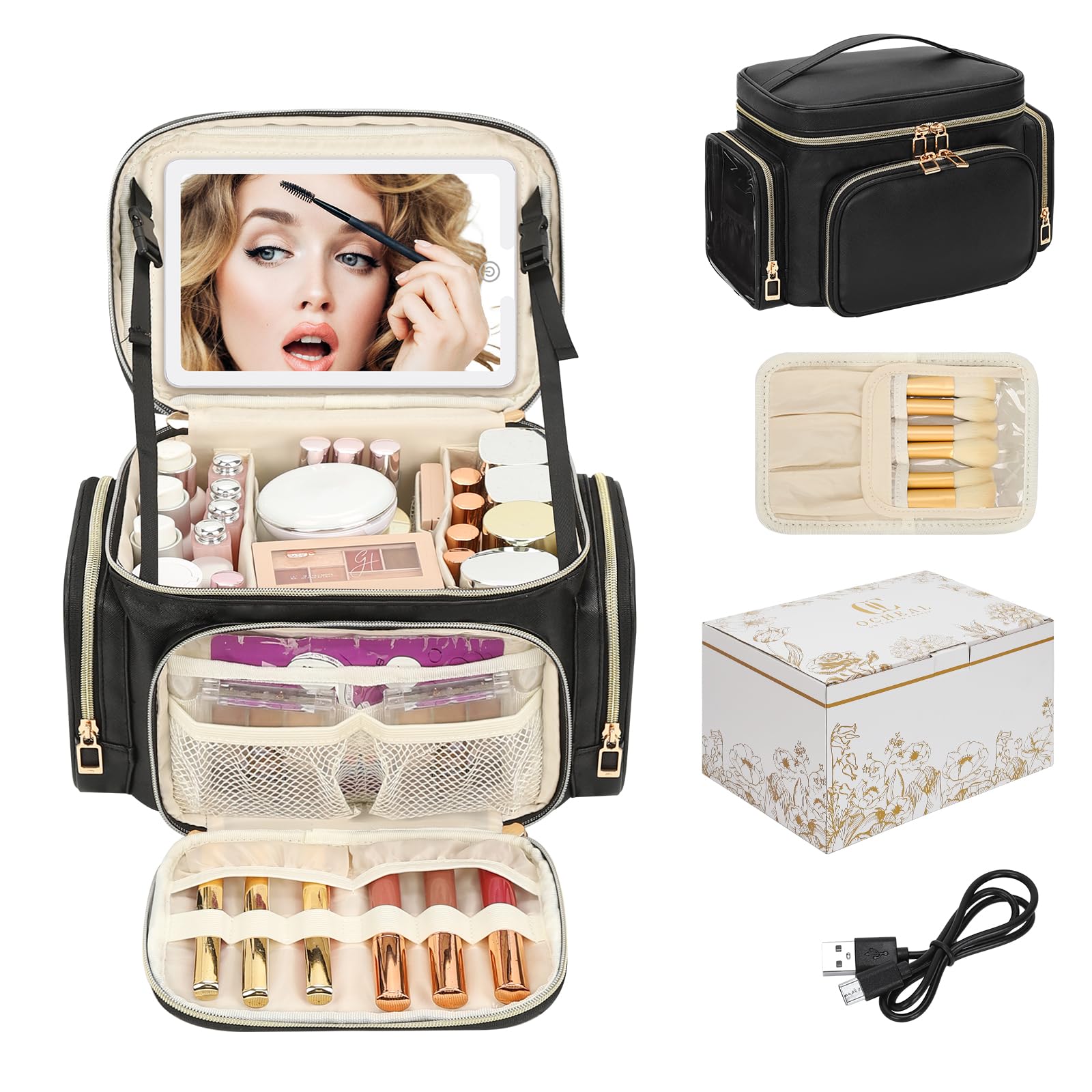 Grande Trousse de Maquillage, Trousse de Maquillage Portable de Voyage