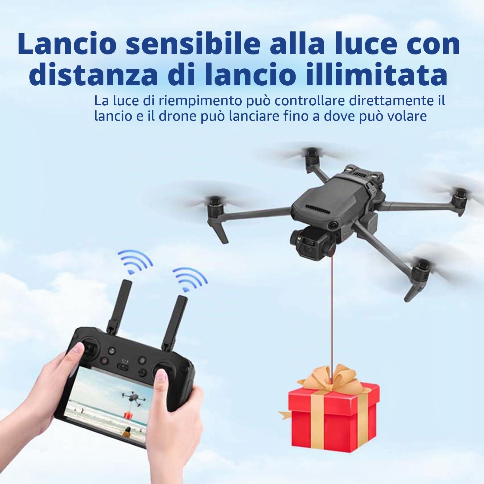 Sistema di lancio aereo LICHIFIT per DJI Mavic 3 Pro/Mavic 3 Classic/Mavic 3 Lanciatore sensibile alla luce, dispositivo di trasporto, consegna del carico utile, rilascio tramite lancio aereo