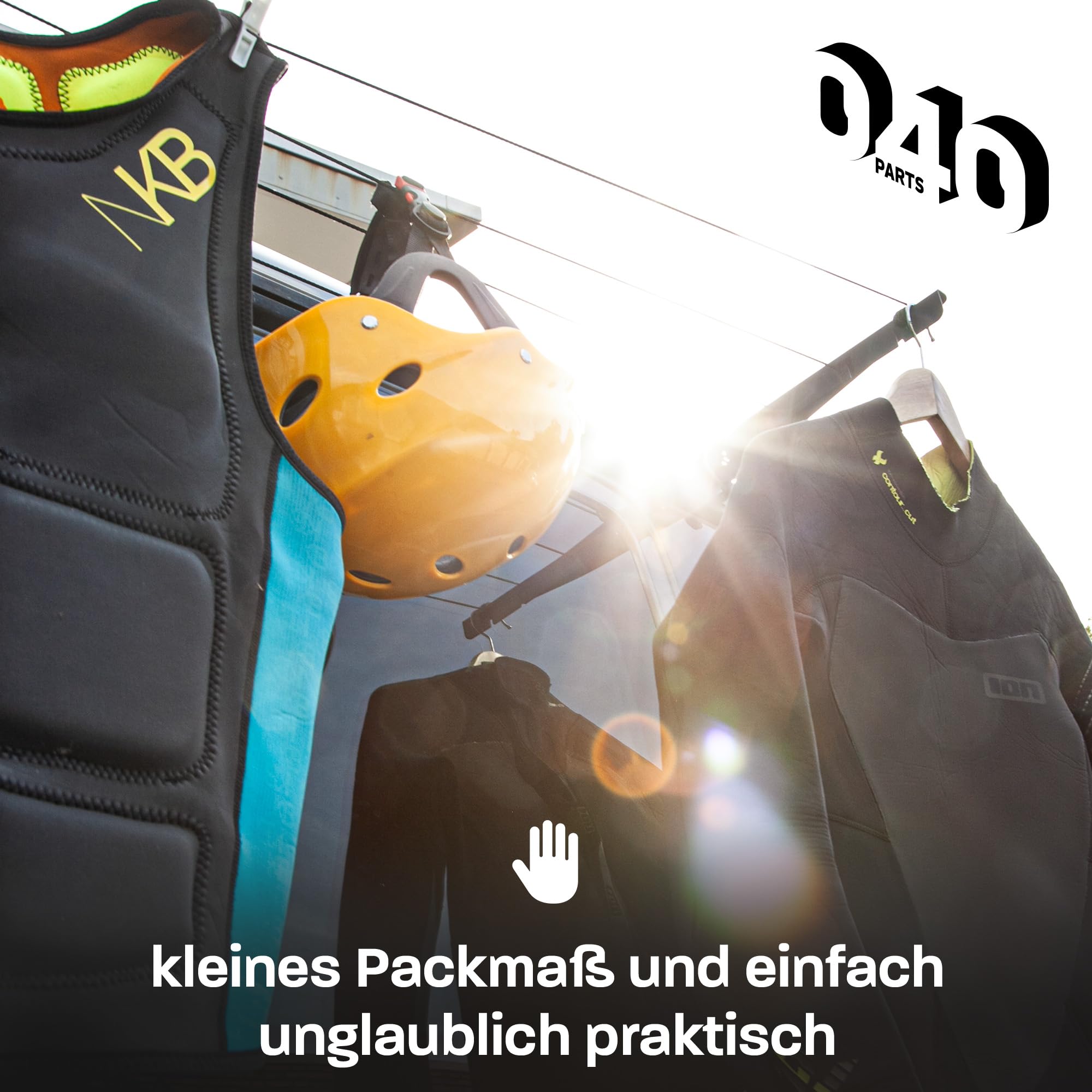 Wäscheleine für VW T5, T6, T6.1 und Opel Crosscamp – Trockne Deine Wäsche direkt am Camper!
