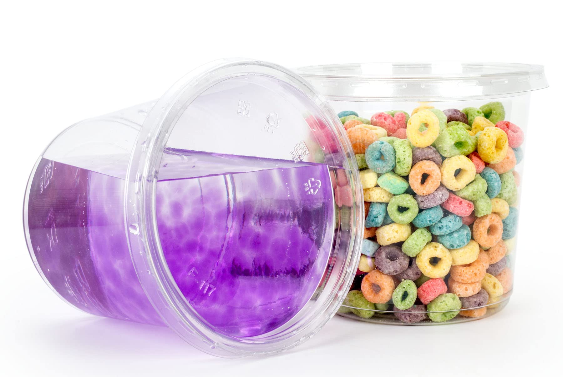 Golden Apple24oz. Ultra Clear Recycled PET Plastic Round Food Container, Deli Container and Flat Lid Combo - 18sets