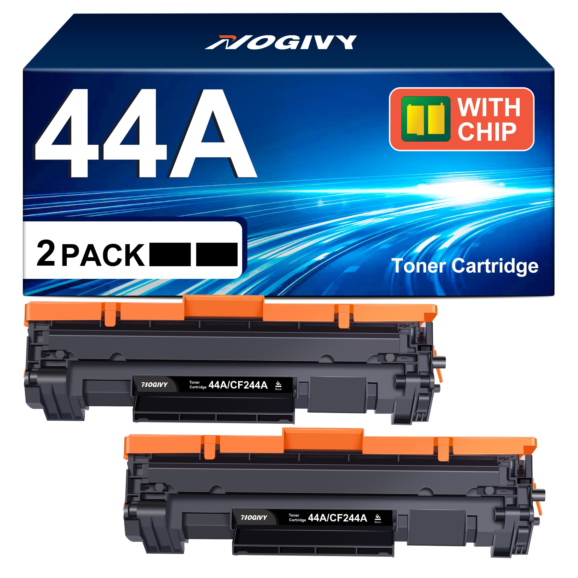 44A CF244A Schwarz mit Chip Kompatibel für HP 44A CF244A für HP LaserJet Pro M15w Toner M15a M15 für LaserJet Pro MFP M28w Toner M28a M28 (Schwarz, 2er-Pack)