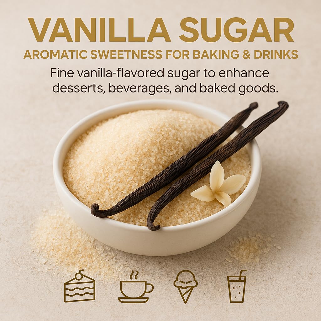 GiDeli Vanillinzucker 20kg im Eimer - Feiner Vanillezucker zum Backen mit zartem Vanille Aroma - Vanillin Zucker für Kuchen, Plätzchen, Desserts, Sahne & Kaffee - Pure Süße - Vegan