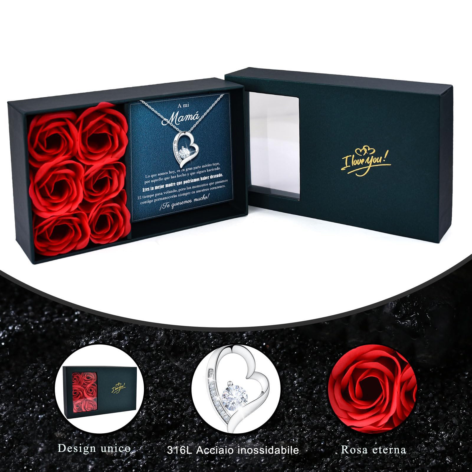 VGWON Collana per Festa della Mamma, Regalo per Mamma, Gioielli per Natale e Compleanno per Mamma