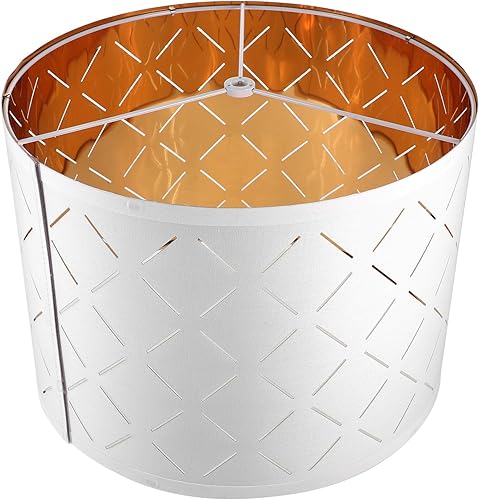 PRETYZOOM Pantalla mediana blanca para lámpara de mesa, lámpara de pie, pantalla hueca para el hogar, 13 x 9 pulgadas (necesita montaje)