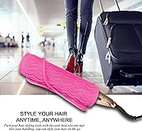 Vista 9 de Alfombrilla de viaje de silicona resistente al calor de 11 x 7.5 pulgadas, almohadilla anticalor para alisadores de cabello, rizadores, planchas