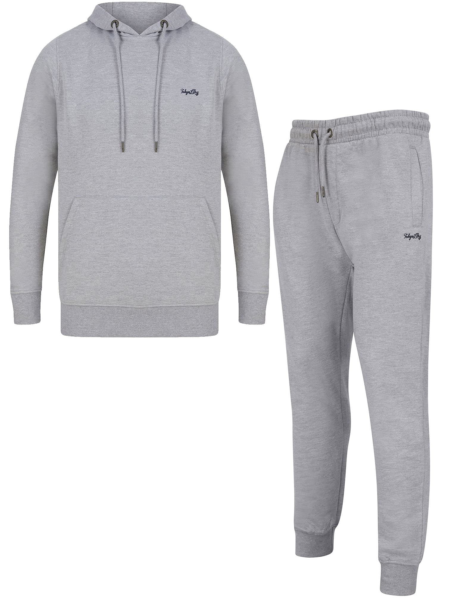 Tokyo Laundry Men's Hoody & Jogger Tracksuit Set - Light Grey Marl - S
