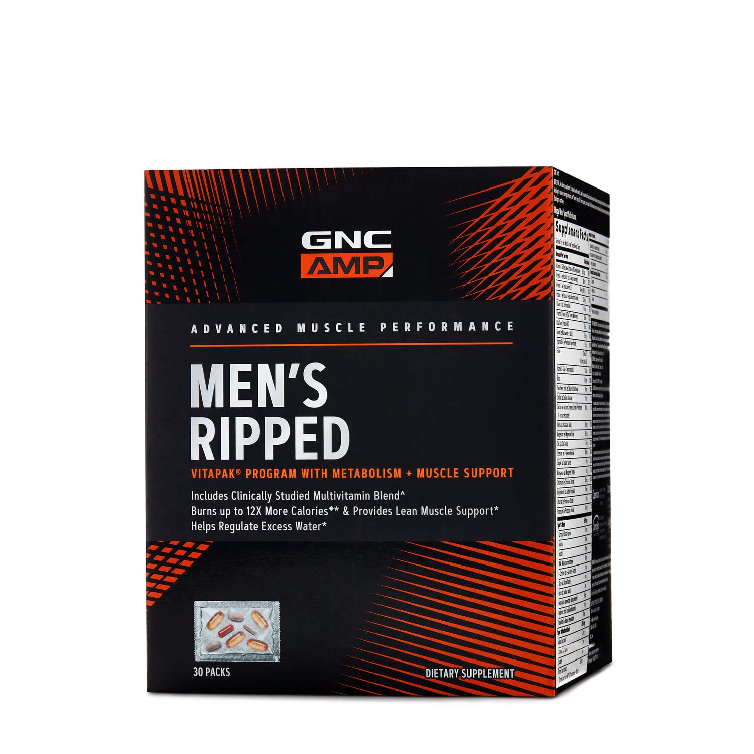 GNC AMP Men's Ripped Vitapak Program with Metabolism + Muscle Support