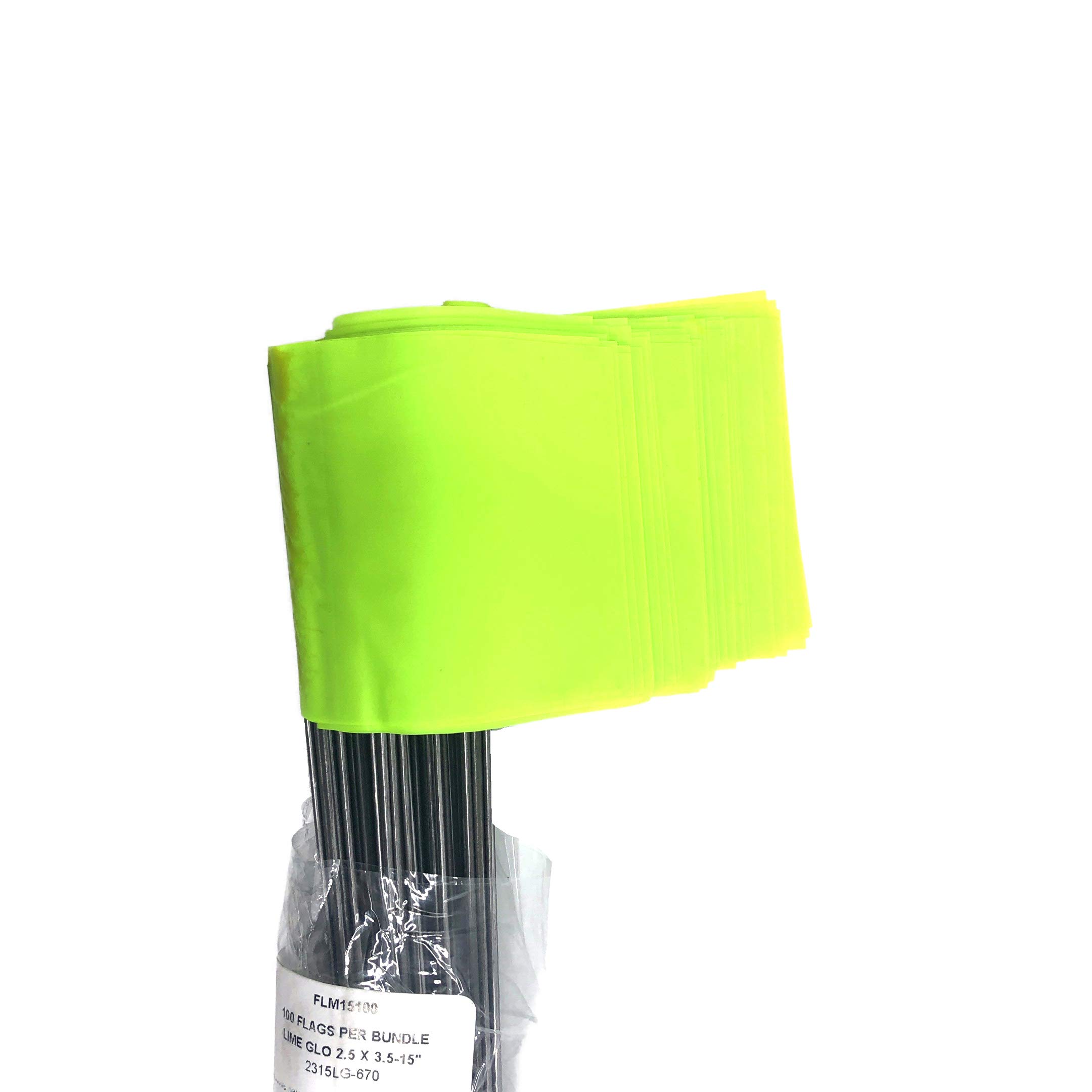 Swanson FLM15100 6,8 cm na 8,5 cm flagi znakujące z 15-calowymi kablami, 100-pak limonkowy