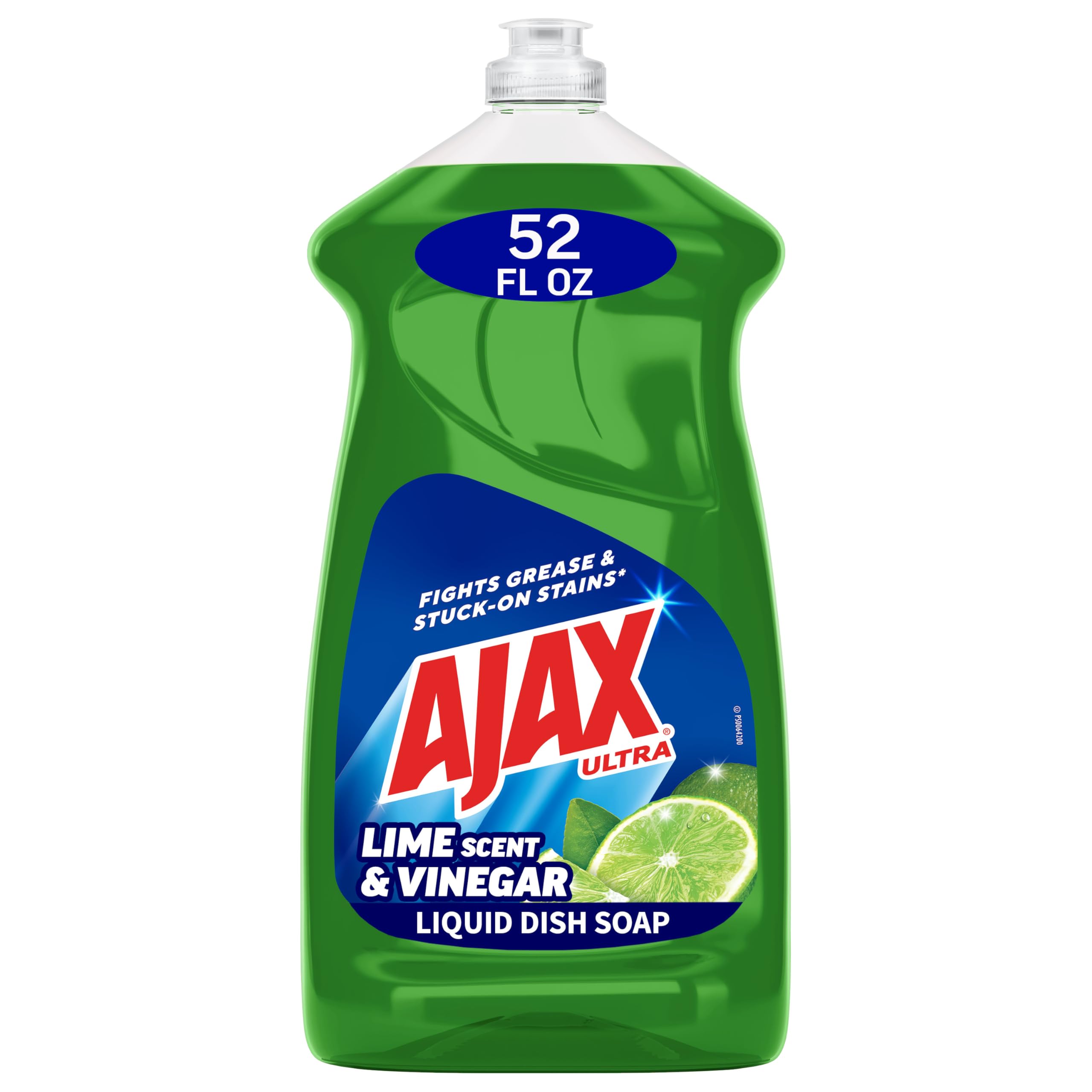 Ajax Ultra Dish Soap Lime Scent and Vinegar Sparkling Clean Dishes Mess-Free Easy-Flip Cap 52 fl oz Bottle