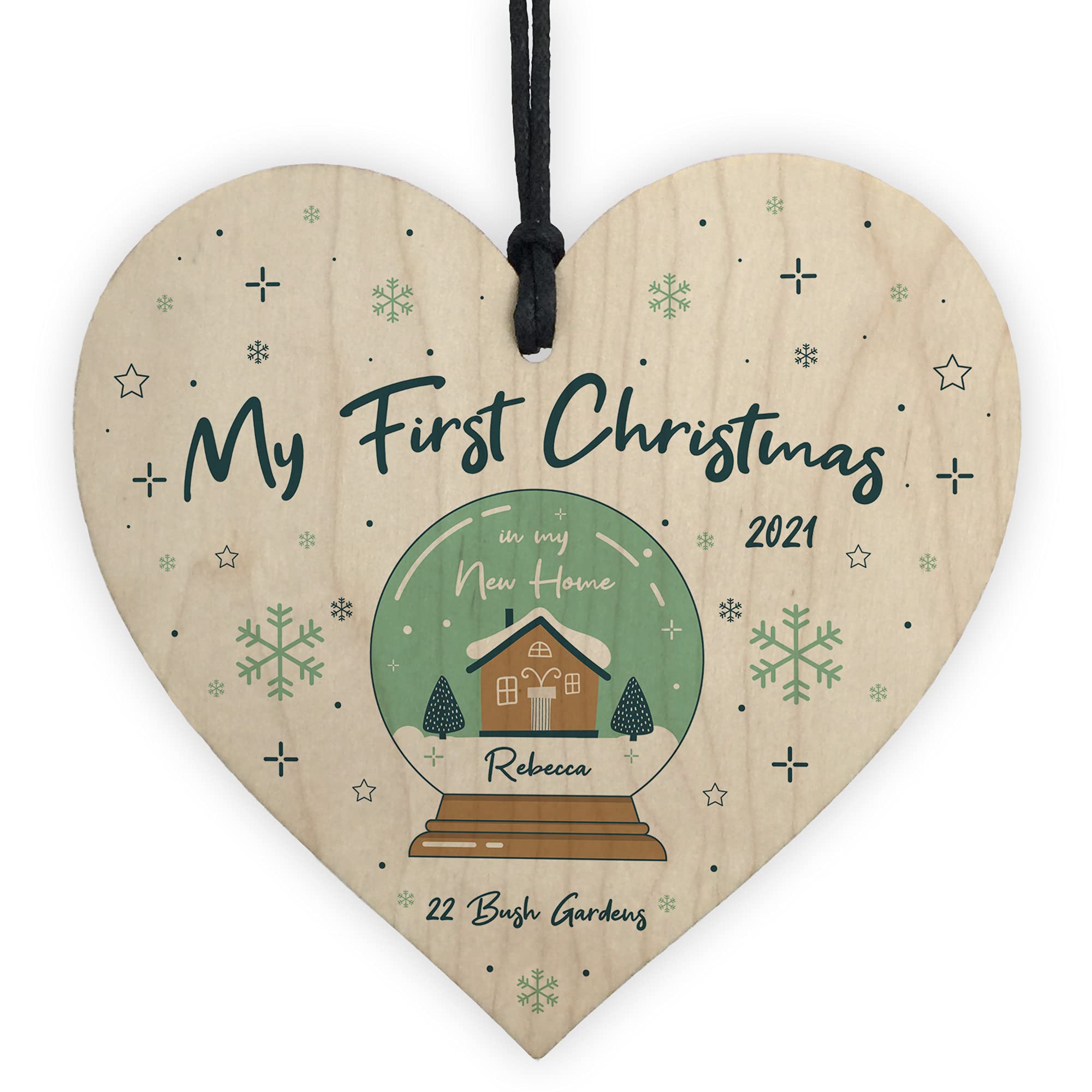 Red Ocean Light Brown My First 1St Christmas In My New Home Bauble Personalised Xmas Tree Decoration Friendship Gift