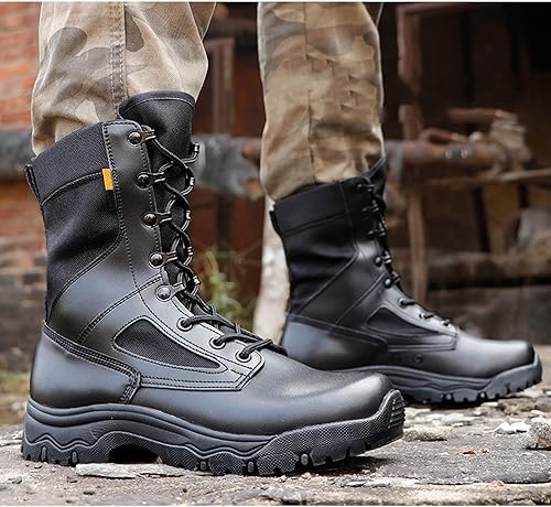 Miniatura 2 de Botas militares para hombre, botas tácticas, ligeras y duraderas, botas de trabajo al aire libre, combate, selva, antideslizantes, botas de
