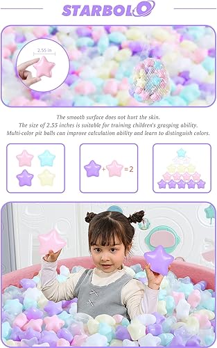 Miniatura 3 de Paquete de 100 bolas para hoyo de bolas, 10 colores perlados, libres de BPA y ftalatos, no tóxicas, a prueba de aplastamientos, bola de plástico