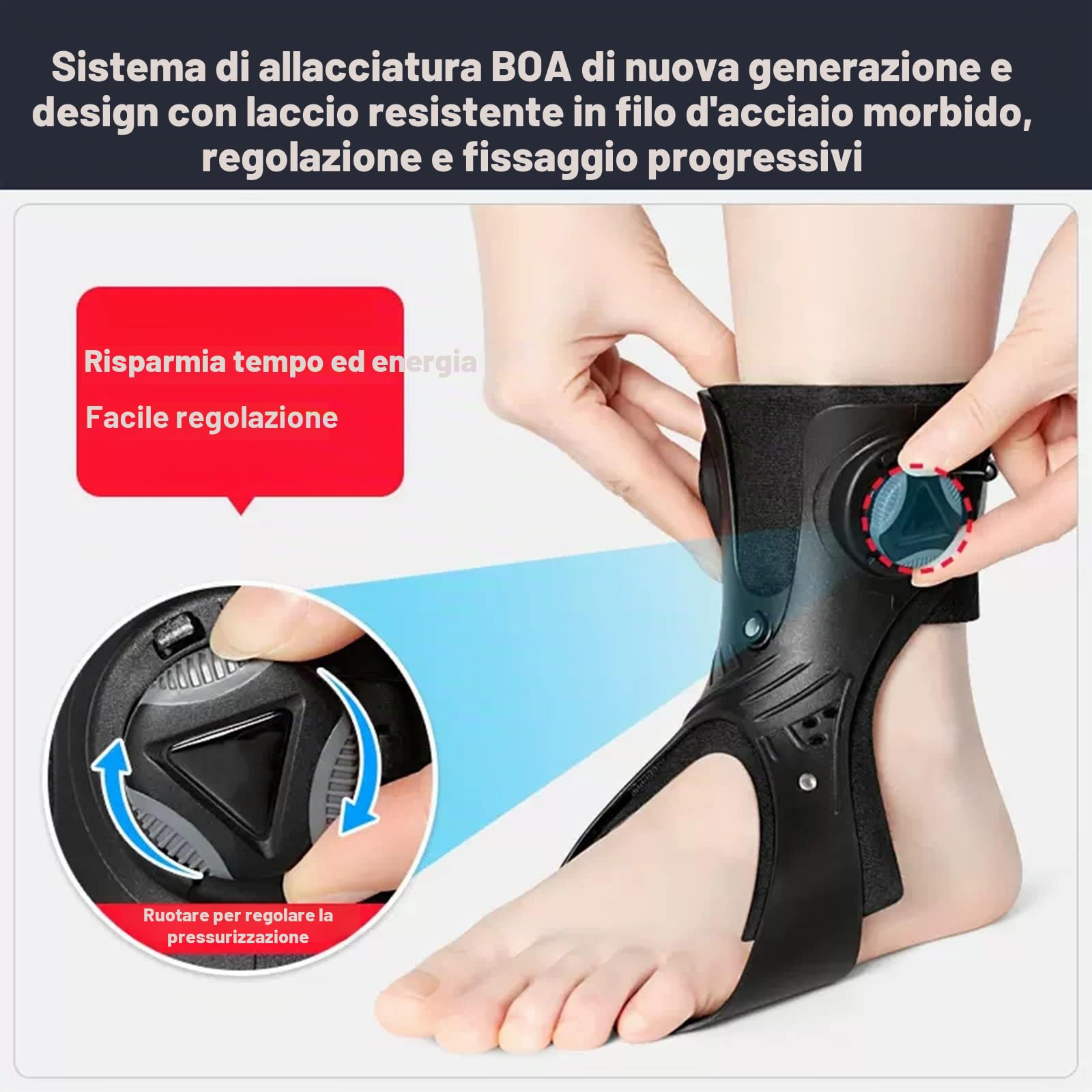 Tutore per la caduta del piede, supporto ortesi per emiplegia e recupero dell'ictus, tutore per caviglia per una maggiore mobilità e stabilità