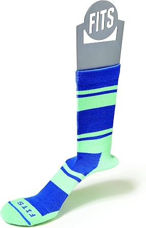 FITS Light Hiker Crew Socks, Classic Blue / Lucite Green, S