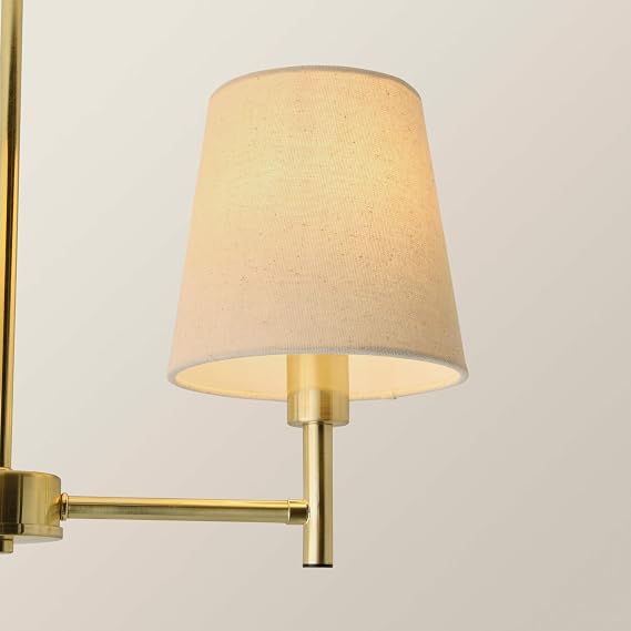 ValueLights | Kincaid 3 Arm Brushed Gold Tapered Shade Chandelier Style Ceiling Light | Ceiling Lights, Home Décor & Improvement Essential | Mains Wired